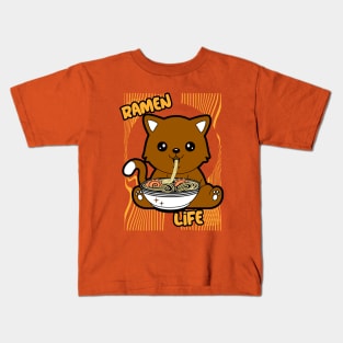 RAMEN Life Cute Kawaii Dog Ramen Bowl Kids T-Shirt